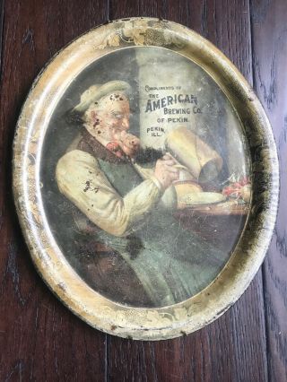 Pre Pro Gorgeous Beer Tray American Brewing Co Pekin Ill Il Us Whiskey Capital 2