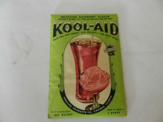 Vintage 1942 Kool - Aid Package - Nos - Raspberry - Vintage Picnic - Camping