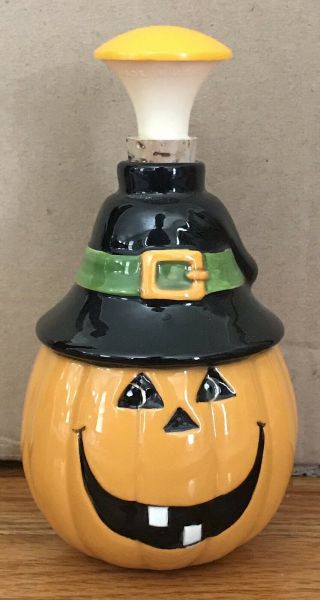 6 " Ceramic Halloween Laundry Sprinkler Bottle Jack O Lantern S.  Roberts Artist