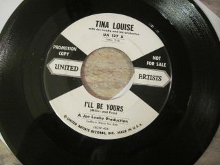 TINA LOUISE I ' LL BE YOURS/IN THE EVENING 1958 UNITED ARTISTS UA - 127 PROMO NM 45 2