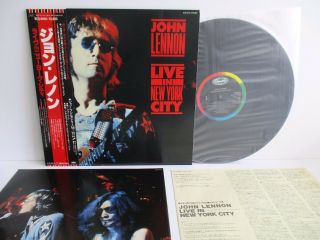 John Lennon Live In York City Lp Japan Toshiba Emi Capitol Ecs - 91160 Obi