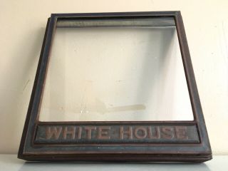 Vtg White House Coffee Tin Store Display Kitchen Canister Lid Sign W Glass Front