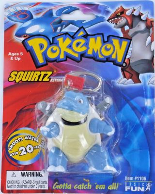 Pokemon Blastoise Water Gun Keychain Keyring Kamex Squirtz Turtle Tortoise