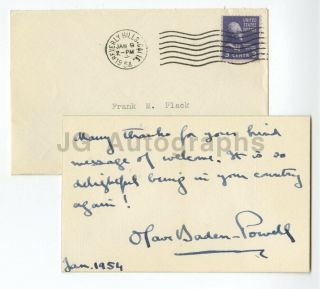 Olave Baden - Powell - Founder Of Scouting And Girl Guides - Authentic Autograph