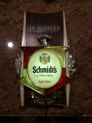 Schmidt ' s of Philadelphia Light Beer in Bottles Lighted Sign 2