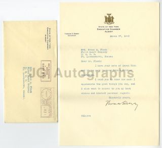Thomas E.  Dewey - 47th Governor Of York - Autographed Letter,  1943