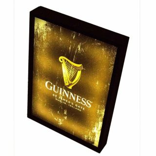 Guinness Led Light Box Sign With Distressed Effects -