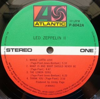 LED ZEPPELIN ' II ' 1971 Japanese reissue vinyl LP,  w/OBI - ROCK AGE PRESSING 2