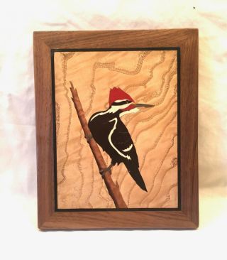 Marquetry Plaque Pileated Woodpecker