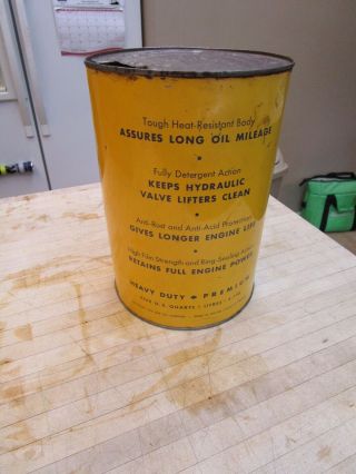 Vintage 1956 5 quart Sunoco Dynalube Motor Oil Can 4