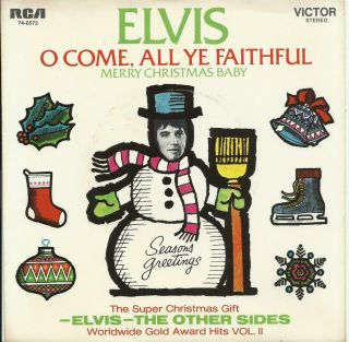 Elvis Presley Usa Ps 45 Merry Christmas Baby / O Come,  All Ye Faithful