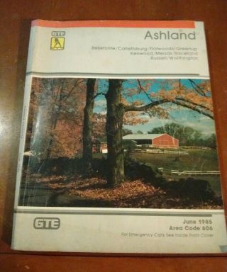 Ashland Ky 1985 Gte Telephone Directory Phone Book Catlettsburg Kentucky Greenup