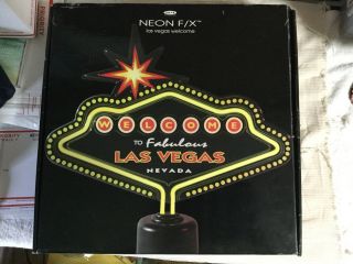 Vtg Welcome Fabulous Las Vegas Man Cave Game Room Lighted Electrical Sign Neon