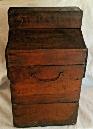 ANTIQUE FRED C.  WHITE TWOPLEX ADVERTISING WATER BOTTLE WOOD CRATE HOLDER 1905 5