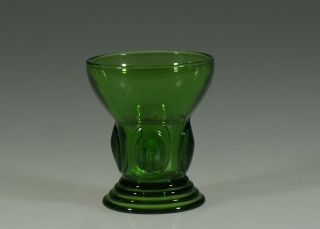 Vintage Martinsville Glass Company Dark Green Moondrops Shot Glass C.  1935