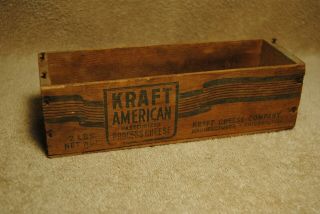 Vintage Wooden Kraft Cheese Co.  Box American Pasteurized Process Cheese