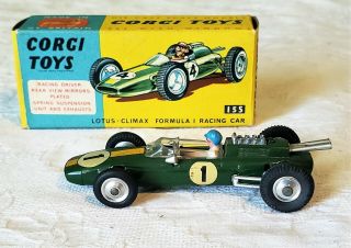 Corgi Toys Great Britain Lotus - Climax Formula 1 Racing Car 155 60 ' s V RARE MIB 4
