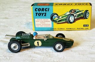 Corgi Toys Great Britain Lotus - Climax Formula 1 Racing Car 155 60 ' s V RARE MIB 5