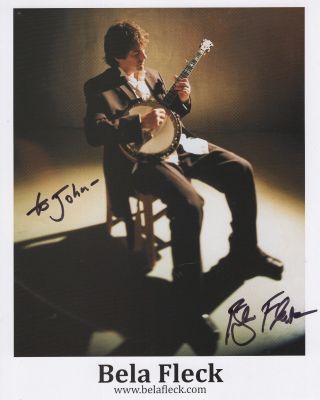 Bela Fleck Authentic Signed 8x10 Color Photo Great Banjo Player To John
