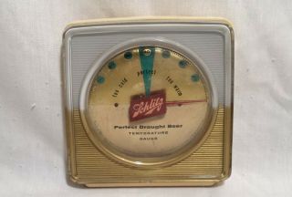 Vintage 1957 Schlitz " Perfect Draught Beer " Temperature Gauge Thermometer Sign