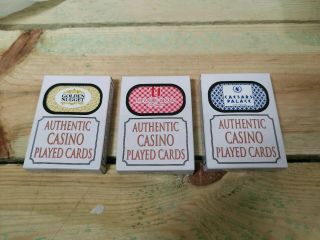 Authentic Casino Played Cards 3 Caesars Palace Golden Nugget Treasure Island