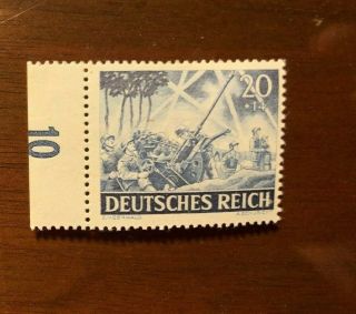 Lt.  Hugo Broch,  German Pilot Ace,  Signed Photo / Third Reich Stamps,  ECV=$100 6