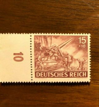 Lt.  Hugo Broch,  German Pilot Ace,  Signed Photo / Third Reich Stamps,  ECV=$100 7
