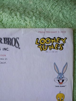 WARNER BROS PICTURES MERRIE MELODIES LOONEY TUNES STATIONERY 1944 2