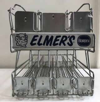 Vintage Metal Elmer’s Glue Borden Chemical Co Advertising Store Display Rack
