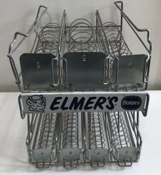 Vintage Metal Elmer’s Glue Borden Chemical Co Advertising Store Display Rack 3