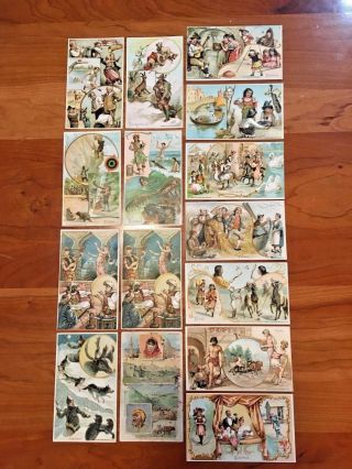 15 Arbuckles Coffee Trade Cards History Sports & Pastimes Of All Nations 1890s
