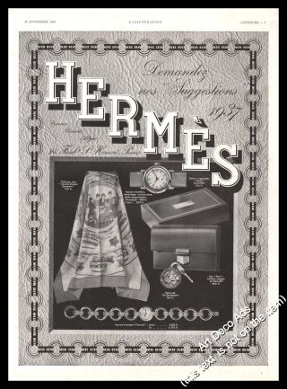 1936 Hermes Luxury Items Art Deco Vintage Print Ad - Z1
