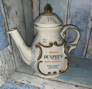 Dunphy’s Irish Whiskey 750 Ml Collector Tea Kettle Bottle Empty