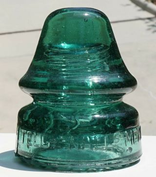 Dark Green Aqua Derf Cd 162.  7 Glass Insulator
