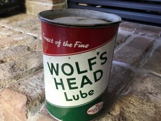 Vintage Wolf’s Head Lube 1 Lb.  Net - Displays -