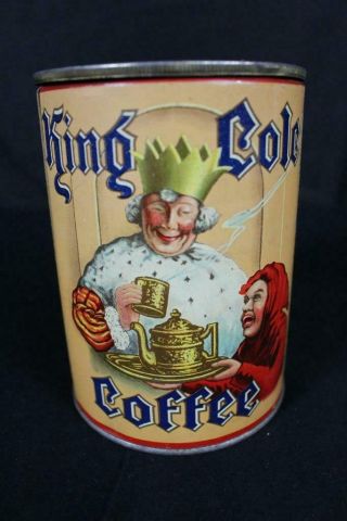 King Cole Ge Barbour Saint John Nb Canada 1 Pound Lb Tin Litho Coffee Can