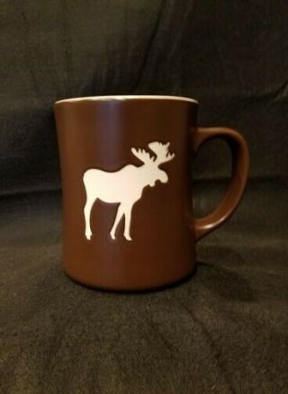 Starbucks Moose 2009 Coffee Mug Brown Cup Embossed Bone China 16 Oz