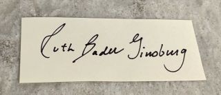 Ruth Bader Ginsburg U.  S.  Supreme Court Justice Signed Autograph Cut Album Page