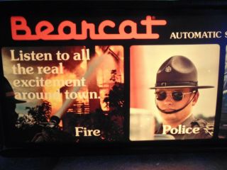 vintage BEARCAT AUTOMATIC SCANNING RADIO lighted store display ADVERTISING SIGN 2