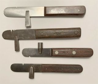 1910s - 30s 4 Different Wooden Handle Cigar Box Opener & Hammer Cbo - Sep - 05/06
