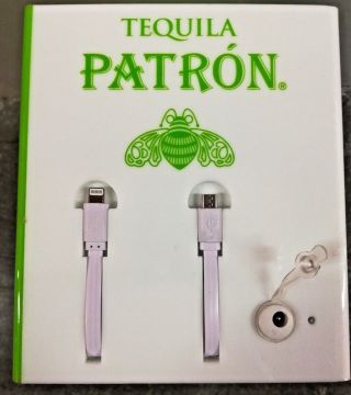 Patron Tequila Bar Napkin Caddy Bartender W/ Usb Dock Iphone Charging Port Cable