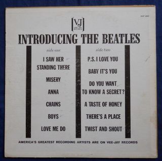 VJ LP 1062 Introducing The Beatles Vee Jay Records Love Me Do 1st version 2