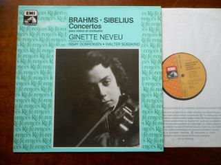 Emi References Brahms & Sibelius Violin Concertos Ginette Neveu Near