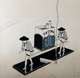 Art Deco Orientalist 1920s Illustration Art Advertising Fatima Cigarettes Orig.