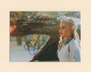 Emilia Clarke Daenerys Game Of Thrones Orig Signed 10x8 Mounted Autograph Photo