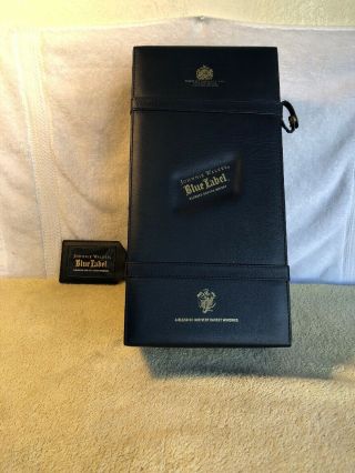 Johnnie Walker Faux Leather Blue Label Empty Box Case Rare Briefcase
