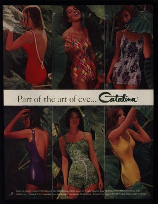 1961 Catalina Swimsuits - Sexy Pretty Women - Art Of Eve - Vintage Advertisement
