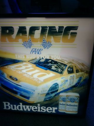 Racing Vans Budweiser Vintage/rare Light Up Beer Sign B.  Wallace 1989