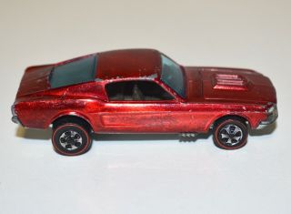 Vintage 1960s Mattel Hot Wheels Redline Red Custom Mustang Car