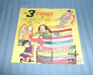 Vintage The 3 Stooges The Princess And The Pea Peter Pan Record In Sleeve